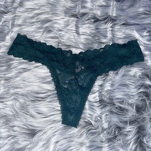 Victoria’s Secret Lace Thong Panties Teal Blue